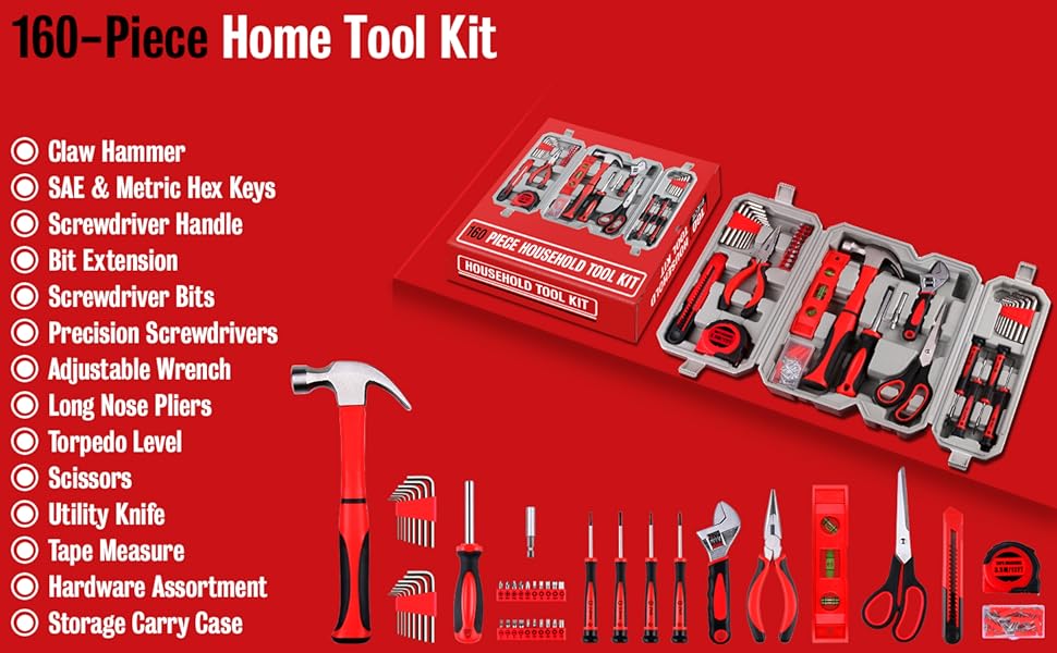 homeowner tool kit set toolbox household women men mom dad father mother christmas holiday gift