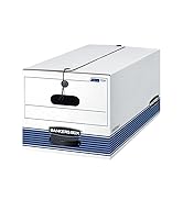 Bankers Box STOR/FILE Medium-Duty Storage Boxes, FastFold, String and Button, Letter, Case of 12 ...