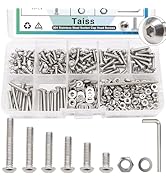 Taiss M3 Screws Kit M3 x 6mm/8mm/10mm/12mm/16mm/20mm 304 Stainless Steel Metric Screws Assortment...