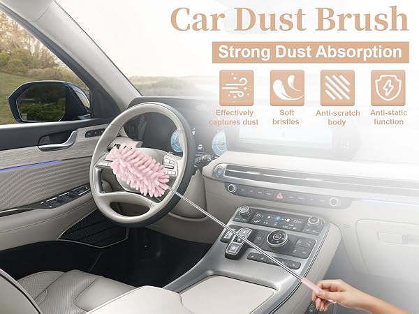 Pink Microfiber Car Duster