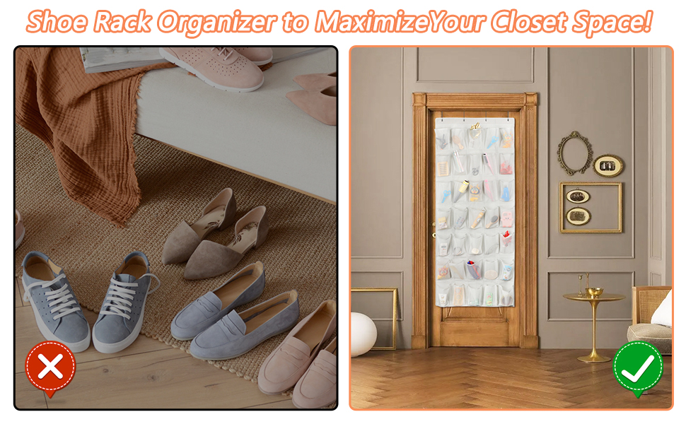 35 Pockets Over the Door Shoe Organizer