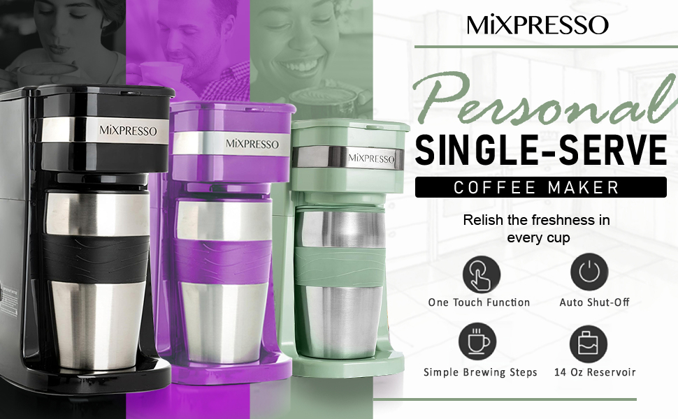 Mixpresso single serve coffee maker, mini coffee maker