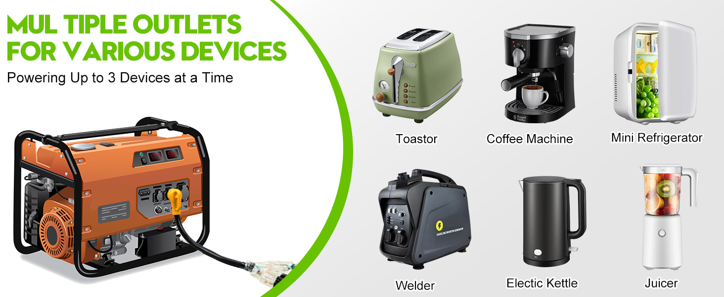 30 Amp to 110V RV/Generator Distribution Adapter Cord