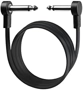 GOGHOST 3FT Guitar Patch Cables, 1/4" TS Right Angle Effect Pedal Flat Cables