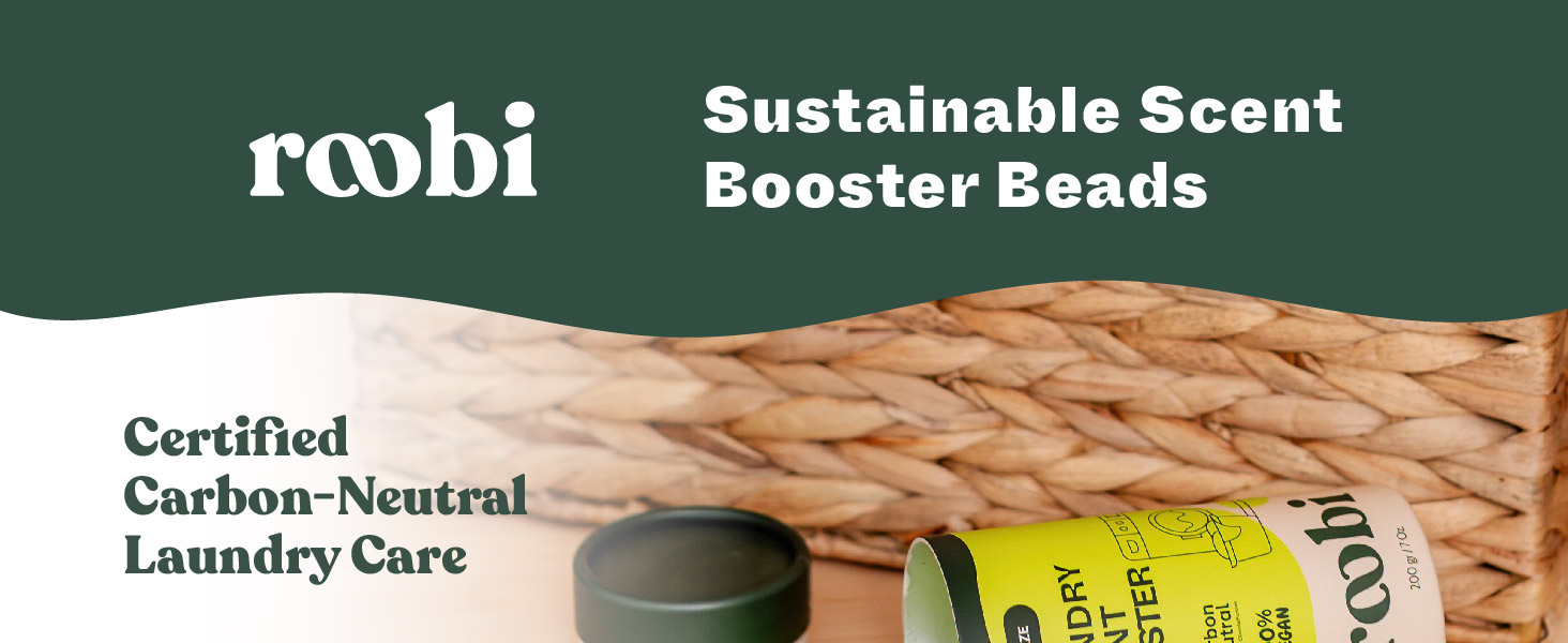 Carbon-neutral laundry scent booster in recyclable, zero-waste packaging.