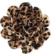 Yjcnelcr Leopard Print Flower Duckbill Clip Brooch Exaggerated Floral Shaped Corsage Versatile Fa...