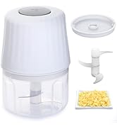 CHIDOYII 250ML Electric Garlic Chopper,Cordless Mini Food Processor with Separation Partition,3-L...