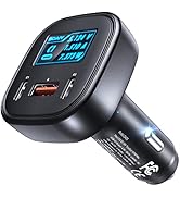 101W Superfast Car Charger USB C, [All Metal] 2PD + QC3.0 USB Car Charger Adapter with OLED Displ...