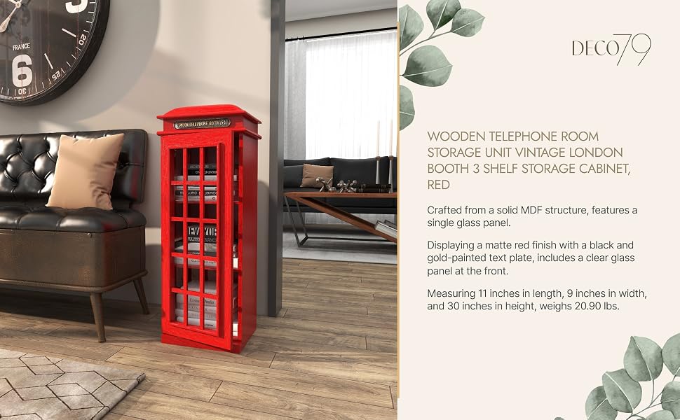 Deco 79 Vintage Red Storage Unit