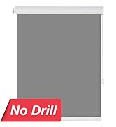 LazBlinds No Tools No Drill Thermal Insulated 100% Blackout Waterproof Fabric Roller Blinds and S...