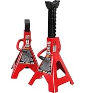 BIG RED T43202 Torin Heavy Duty Steel Jack Stands: 3 Ton (6,000 lb) Capacity Car Lifting Stand,1 ...