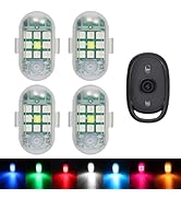 CCBASEBALL 4PCS Wireless LED Strobe Lights with Remote Control, High Brightness 7 Colors USB Char...
