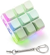 Keyboard Fidget Toy - Fidget Keychain with Led Light Button Keyboard Clicker Fidget Toy for Adult...