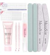 MelodySusie 38PCS All-in-One Press On Nail Tool Kit for Manicure Prep | with 15ML Semi Solid Nail...