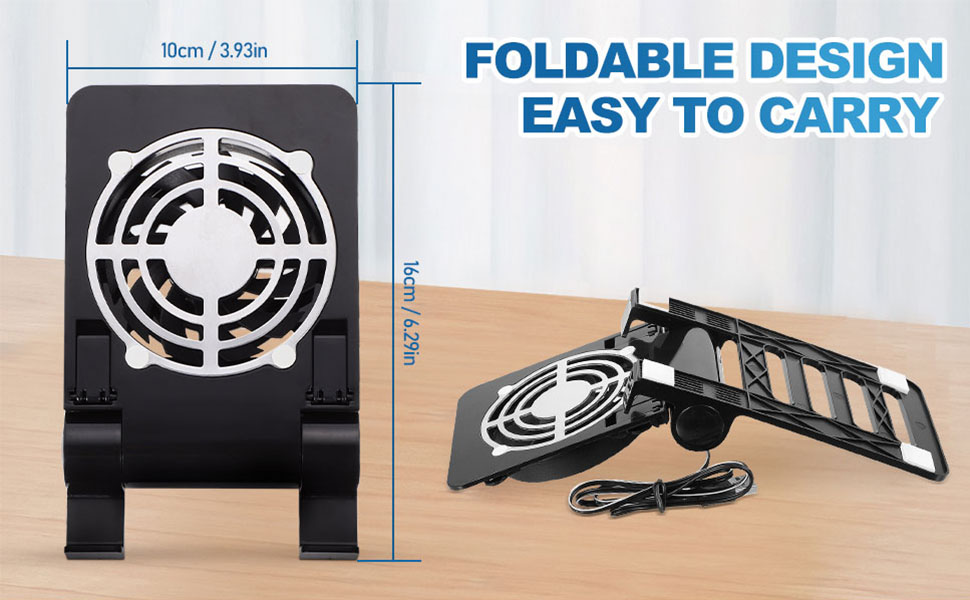 Flat Cooling Fan Tablet Holder Cell Phone Stand with Fan Stable Cooling Stand with Quiet Fan