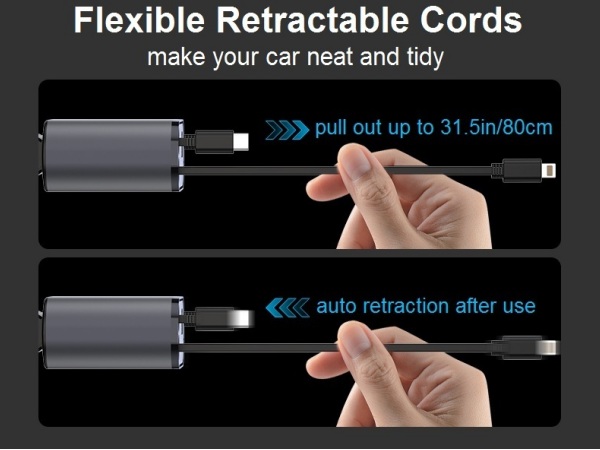 flexible retractable car charger