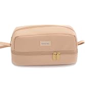 Vocuer Large Capacity Canvas Special Pencil Case Organizer With 2 Compartments, Big Cute School A...