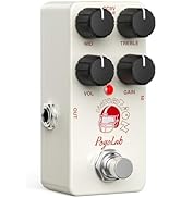 Pogolab Distortion Guitar Pedal, Mini Analog Distortion Pedal, Two-Brand EQ, Mid and Treble, True...