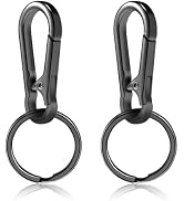 2pcs Metal Keychain Rings, Sturdy Key Chain Ring Carabiner Clip, Key Holder Organizer for Purse C...