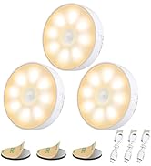 Electight 3 Pack Motion Sensor Light, 8 LEDs Rechargeable Night Light, with USB Cable &amp; Magnetic ...
