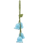 HFZRZFH Unique Handmade Boho Crochet Lily of The Valley Flower Pendant - Car Rearview Mirror Hang...