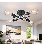 Phaosio 4-Light Semi Flush Mount Ceiling Light Fixture, Black Sputnik Modern Farmhouse Close to C...