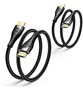 DIOOEER 10K 8K Short HDMI Cable 1.5 FT 2-Pack, 48Gbps Ultra High Speed 18 Inch HDMI Cable Braided...
