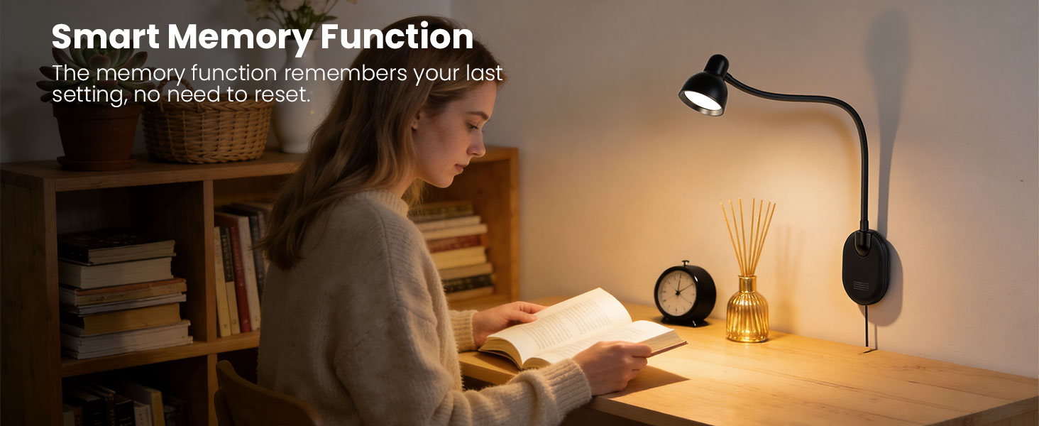 LED Wall Mounted Reading Light Book Light for Reading in Bed Wall Lamps for Bedside Reading Bedroom