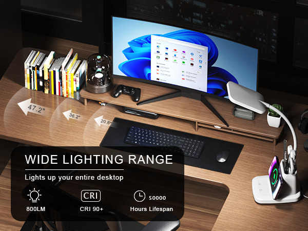Vicsoon Desk Lamp with Wireless Charger