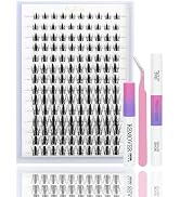 Lash Clusters Kit, Eyelashes Clusters Kit 9-16mm Individual Lash Extension Kit D Curl Fluffy Wisp...
