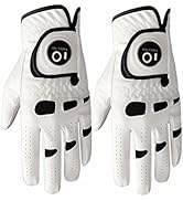 FINGER TEN Men’s Golf Glove Left Hand Right with Ball Marker Value 2 Pack, Weathersof Grip Soft C...