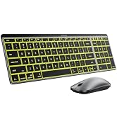 seenda COS64-2 Pro Bluetooth Keyboard Mouse Combo for Mac, 7-Color Backlit | 3-device wireless sw...