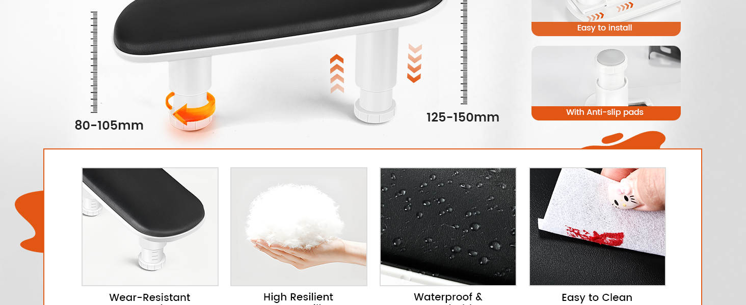 Black Manicure Arm Rest for Nails Tech