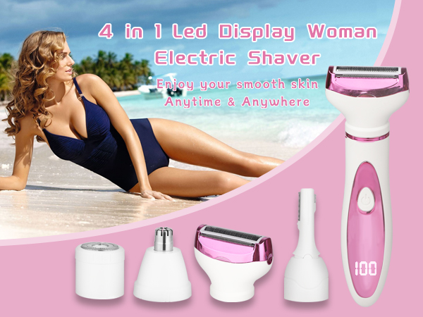 Electric Razor for Women Men Facial Hair Remover, Rechargeable Led Display Hair Removal Kit