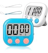 ZILLEEN Classroom Timer for Kids Teachers 2 Pack Digital Timers, Blue &amp; White