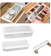 MVRPOWER 2 Pack Hanging Expandable Drawer Organizer with 2 Pack Non-Hanging Sliding Adjustable St...
