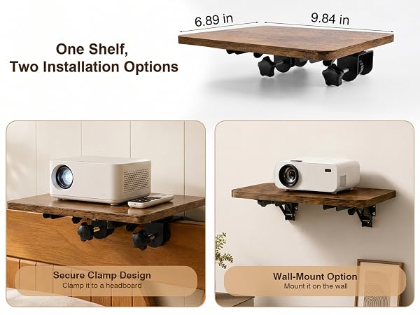 projector wall mount shelf