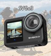 SVBONY SVGo3 4K60FPS Action Camera with 128GB Card, 1/2.7?, Enhance Low-Light Imaging, Long-Lasti...