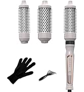 Traveling 60 Mins Auto Off Thermal Brush 3 in 1 Set Ionic Heated Round Curling Create Volume &amp; Sm...