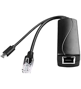 TIENFOKOTA Micro USB POE Splitter Adapter Complies IEEE 802.3Af Standard and Supports 100Mbps Eth...