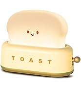 QANYI Small Table Lamp, Cute Toast Bread LED Bedroom Nightstand Light with Timer and Rechargeable...