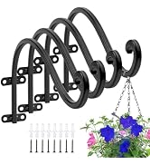AYAYGD 4 Pack Heavy Duty Hanging Plant Bracket,16 Inch Outdoor Plant Hangers,Black Wall Hanging B...