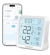 GEEVON-LINK WiFi Indoor Hygrometer Thermometer, Smart Digital Bluetooth Humidity Temperature Gaug...