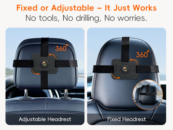 baby car camera for fixed headrest