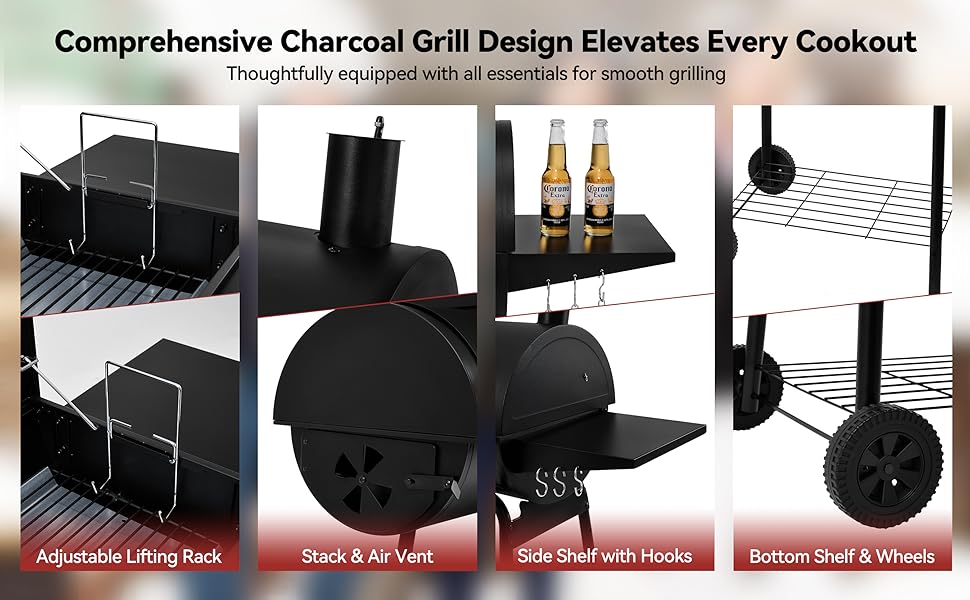 royal gourmet charcoal grill with smoker CC1830S
