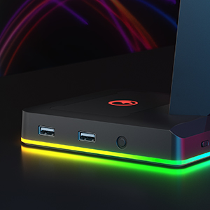 IFYOO RGB Gaming Headset Stand with 2 USB Ports, Game Headphone Mount for PC, Xbox One, PS4, Switch