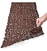 SONGZIMING Bathtub Mat Non Slip Pebble Bath Shower Mat with Drain Holes, Suction Cups Mat for Tub...
