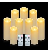 Aignis 9pcs Flameless LED Candles Battery Operated with 10-Key Remote &amp; Timer, Indoor Heat Resist...