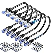 Cat6A Ethernet Cable Shielded 10Gbps 1 ft (24 Pack), Slim Shielded (F/UTP) Ethernet Cable Cat 6, ...