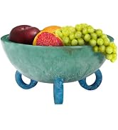 Folkulture Fruit Bowl for Kitchen Counter, 9" Resin Decorative Bowl, Centerpiece Table Decoration...